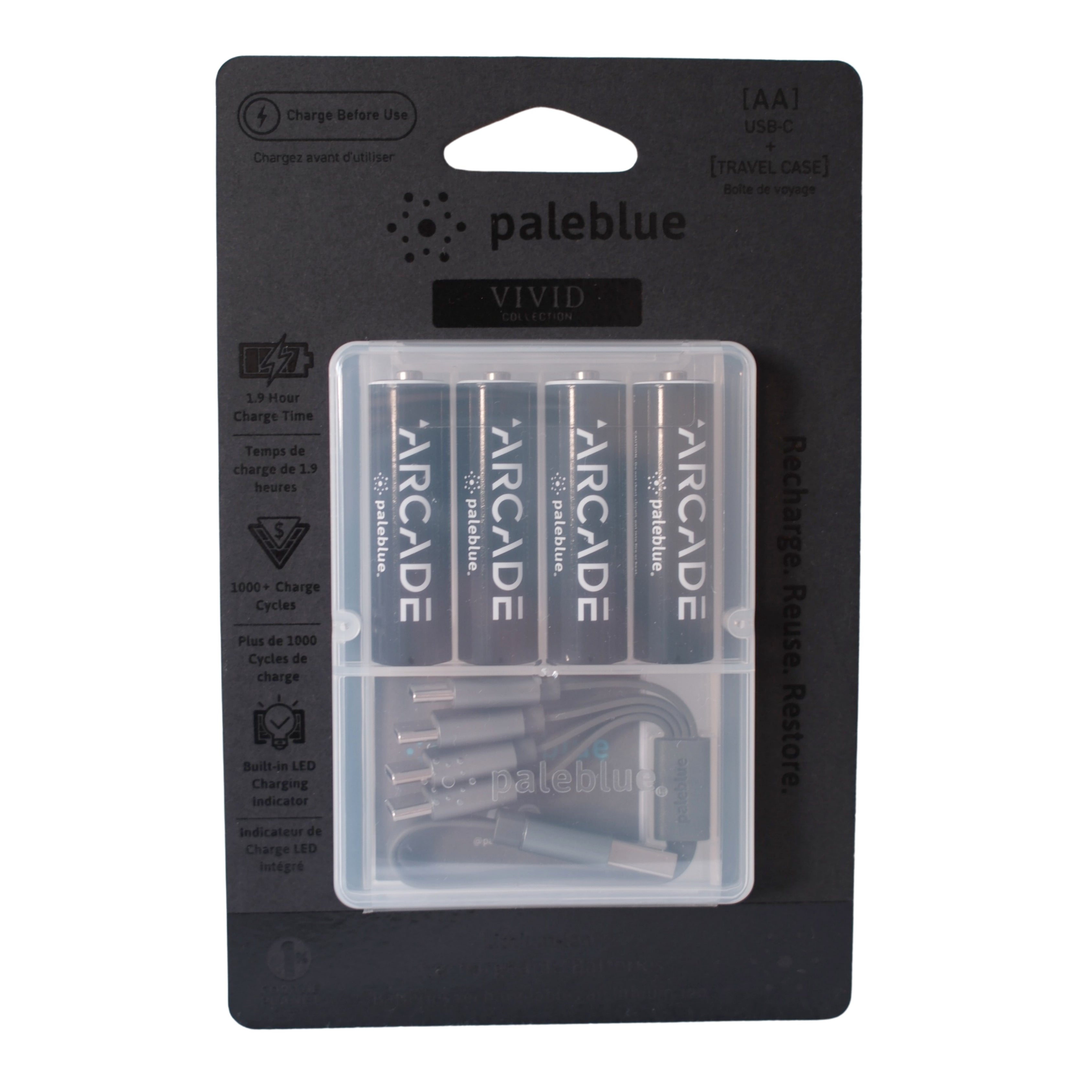 Paleblue x Arcade AA USB-C Rechargeable Batteries
